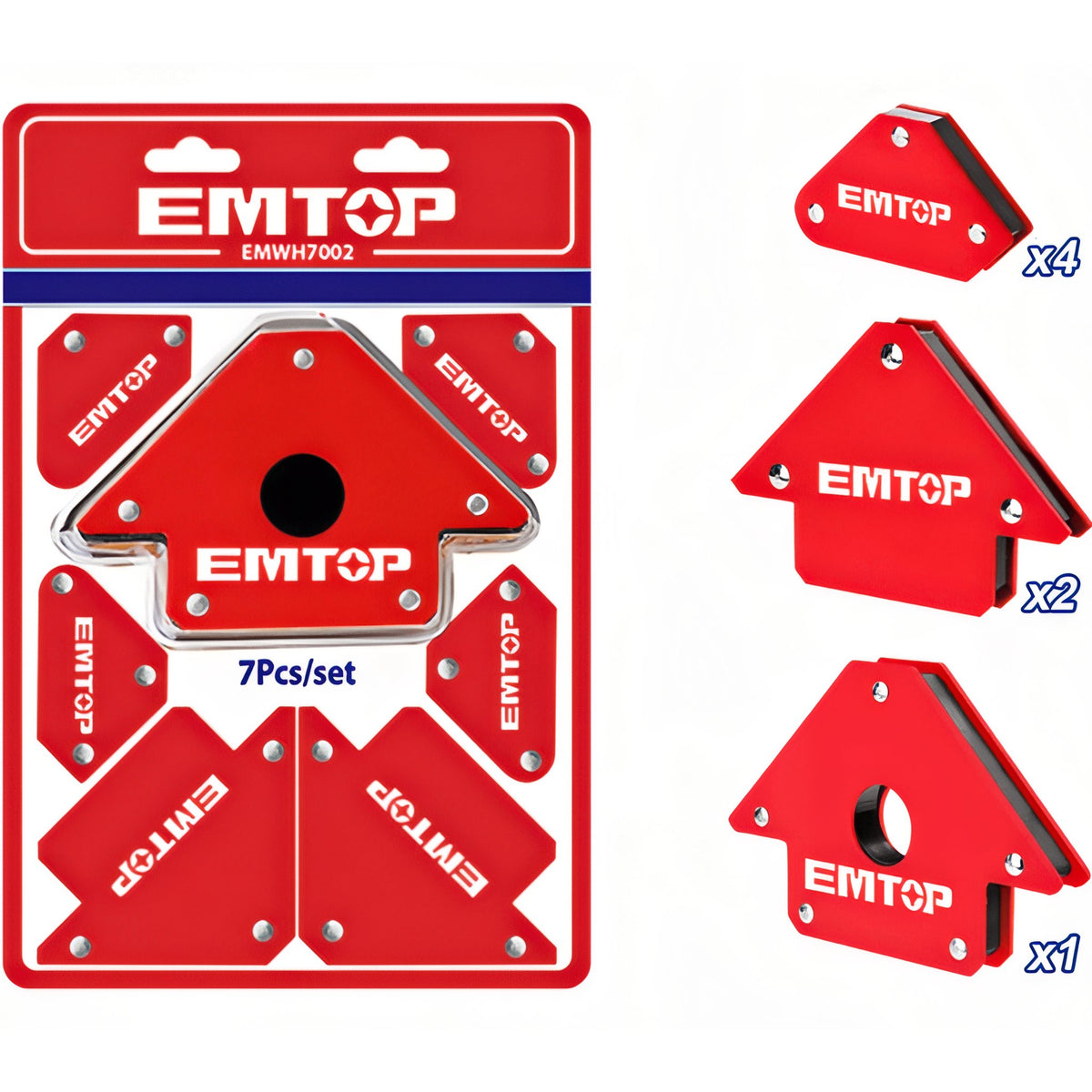 7 ESCUADRAS MAGNETICAS SOLDAR EMTOP (1x4" 23KG - 2x3" 11.5KG - 4xMini 4.5KG)