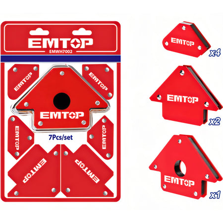 7 ESCUADRAS MAGNETICAS SOLDAR EMTOP (1x4" 23KG - 2x3" 11.5KG - 4xMini 4.5KG)