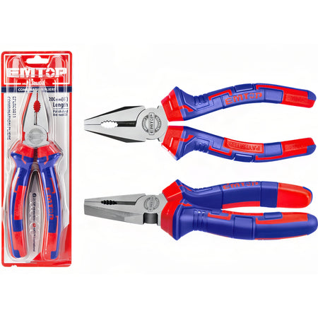 ALICATES COMBINADO 8" 200mm Cr-V ALTA RESISTENCIA EMTOP