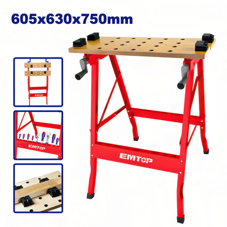 BANCO DE TRABAJO PLEGABLE EMTOP - 100KG
