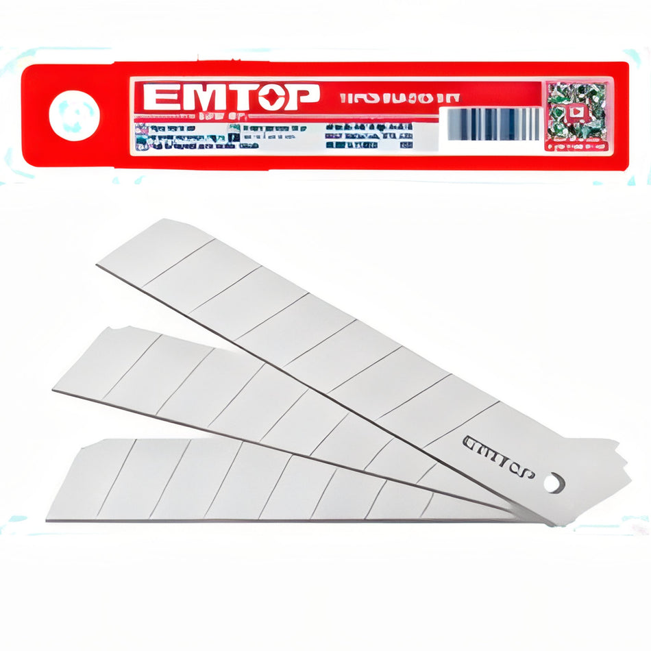 BLISTER 10 CUCHILLAS CUTTER 18x100mm EMTOP