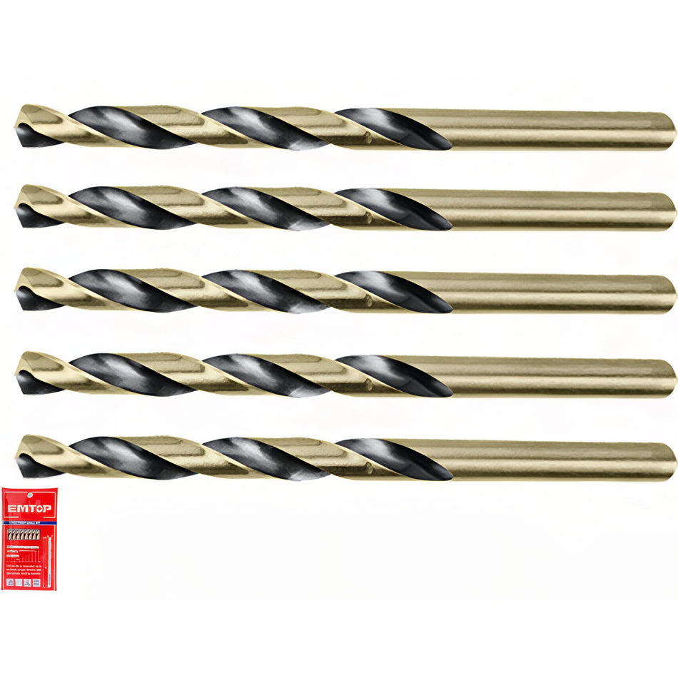 BOLSA 5 BROCAS TALADRO HSS (8MM - 117MM) EMTOP