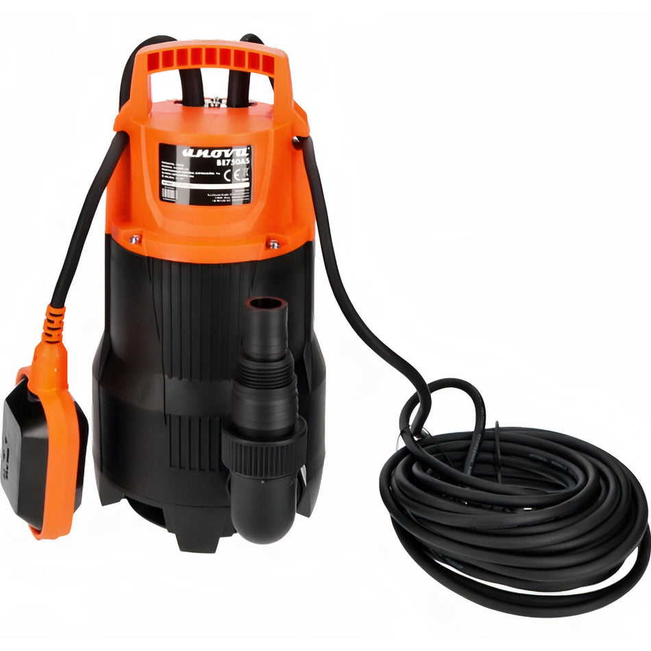 Bomba electrica sumergible aguas sucias 750w en fibra