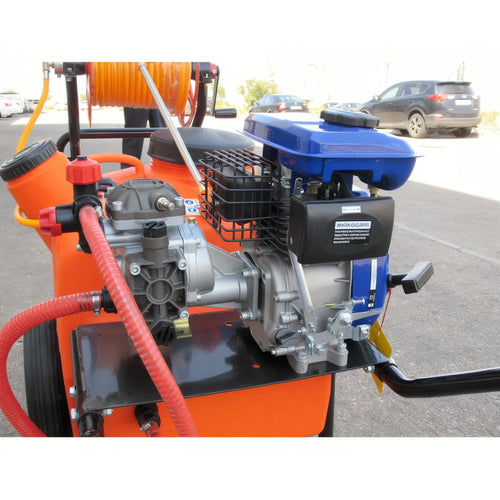 Carretilla pulverizadora motor 4T con manguera de 30m