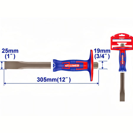 CINCEL PLANO 25MM - LARGO 305MM EMTOP