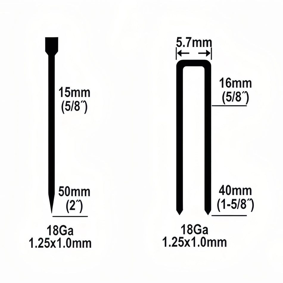 CLAVADORA 2EN1 NEUMATICA EMTOP PARA COMPRESOR 15-50mm (INCLUYE GRAPAS Y CLAVOS)