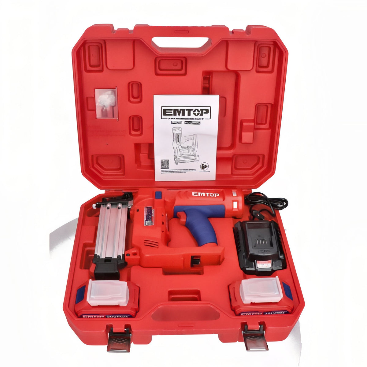 CLAVADORA BATERIA EMTOP 20V P20S (CON 2 BATERIAS 2Ah, CARGADOR, MALETIN)
