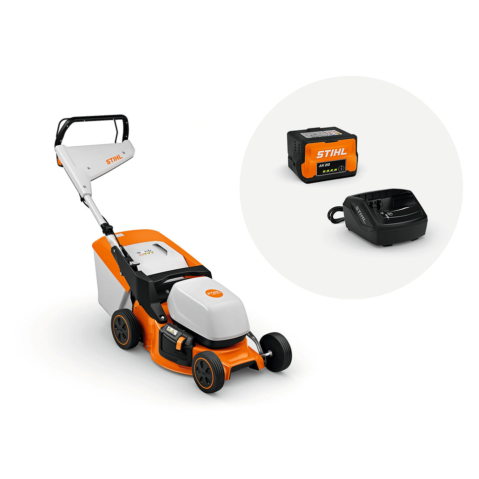 Cortacésped STIHL RMA 243 con batería AK 20 y cargador AL 101