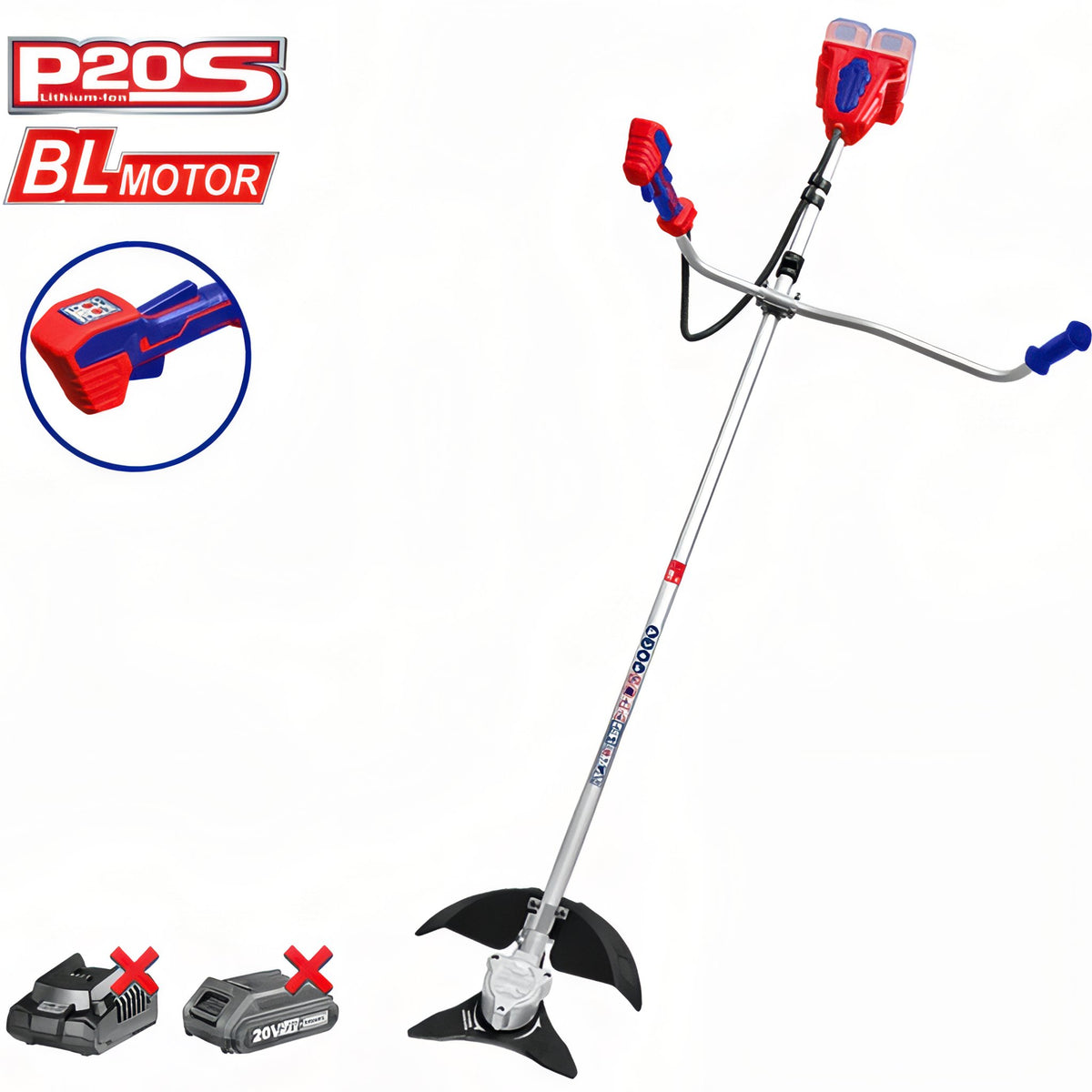 DESBROZADORA BATERIA 40V (20+20) EMTOP - P20S - (NO INCLUYE BATERIA NI CARGADOR)