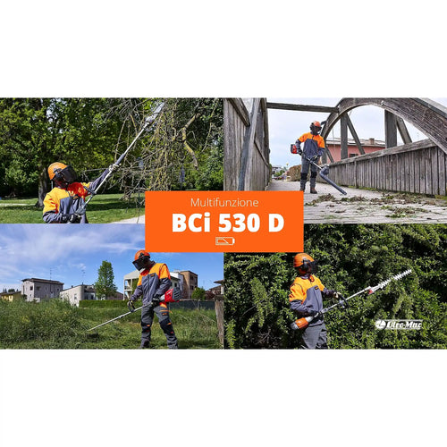 Desbrozadora Oleo-Mac BCi 530 D - Kit con 5 accesorios + Batería Bi 540 + Cargador CRG 520