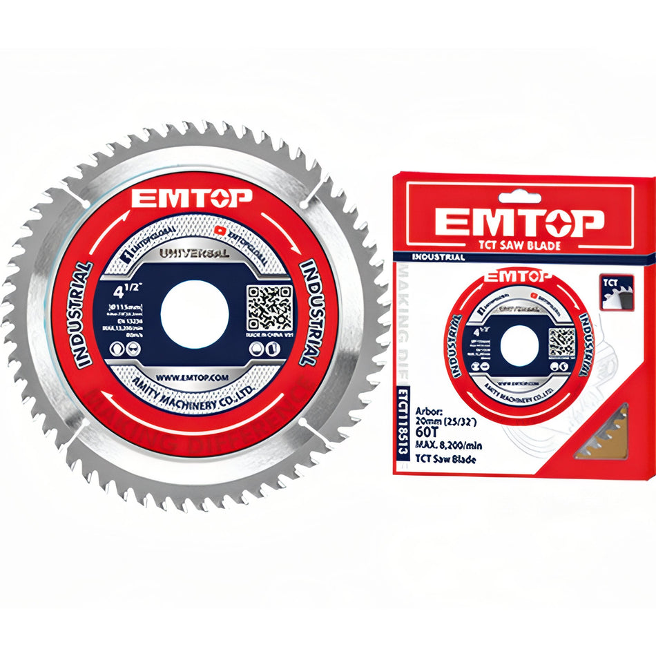 DISCO CORTE 40 DIENTES MADERA AMOLADORA 115MM EMTOP