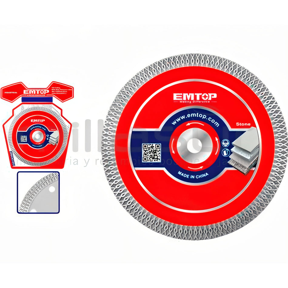 DISCO CORTE MALLA DIAMANTE ULTRAFINO PARA AZULEJO 125MM 1.4MM EMTOP