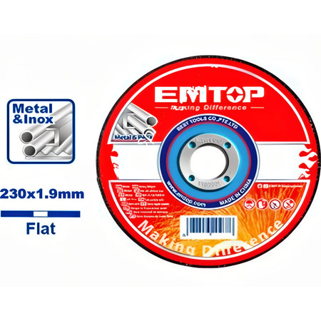 DISCO CORTE METAL AMOLADORA 230MM 1,90MM EMTOP