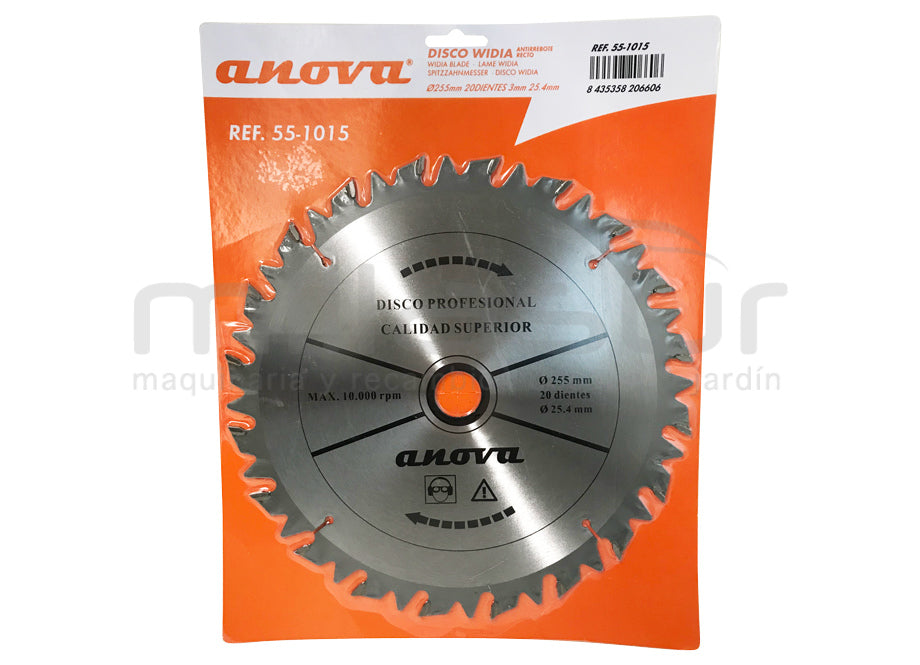 DISCO WIDIA SEMI-PROF.255x3x25,4 (ANTIRREBOTE RECTO)