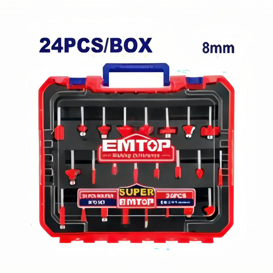 JUEGO 24 BROCAS FRESADO 8MM EMTOP