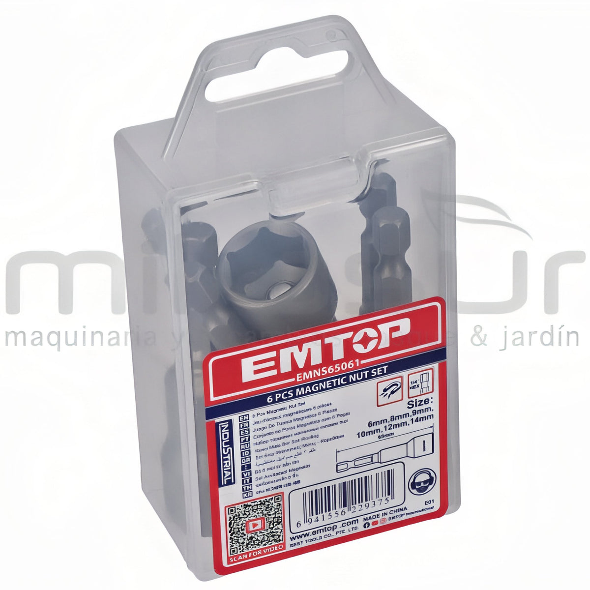 JUEGO CUBOS MAGNETICOS 1/4" 65mm - 6 PCS EMTOP