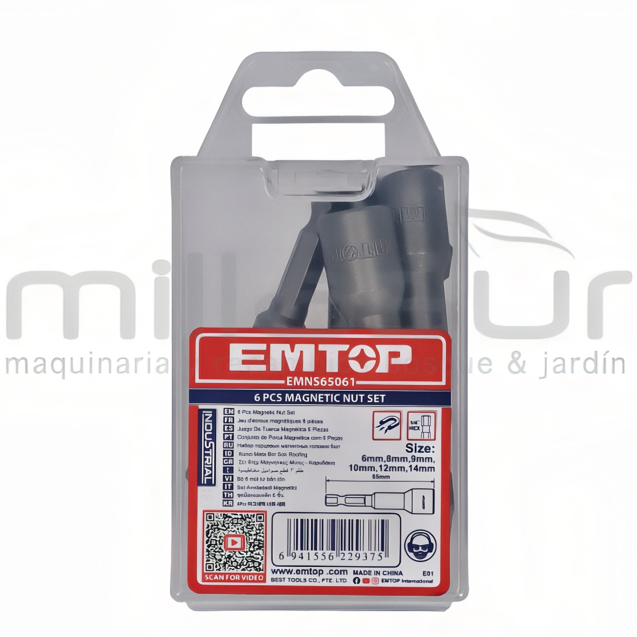 JUEGO CUBOS MAGNETICOS 1/4" 65mm - 6 PCS EMTOP