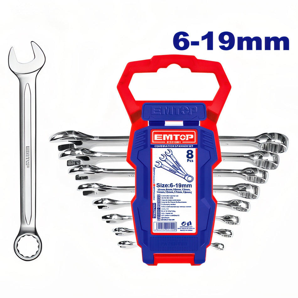 JUEGO DE LLAVES TALLER 6-19MM 8 PCS (6, 8, 10, 12, 14, 15, 17, 19)
