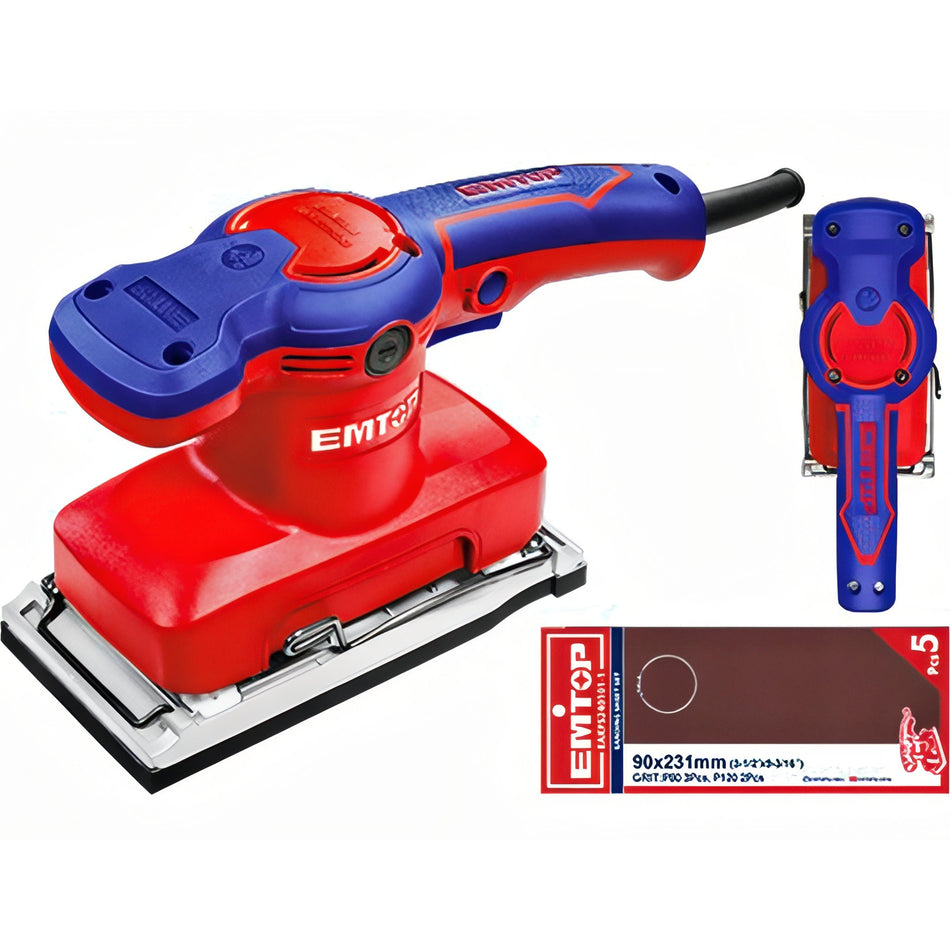 LIJADORA ELECTRICA 320W EMTOP (INCLUYE 5 LIJAS)