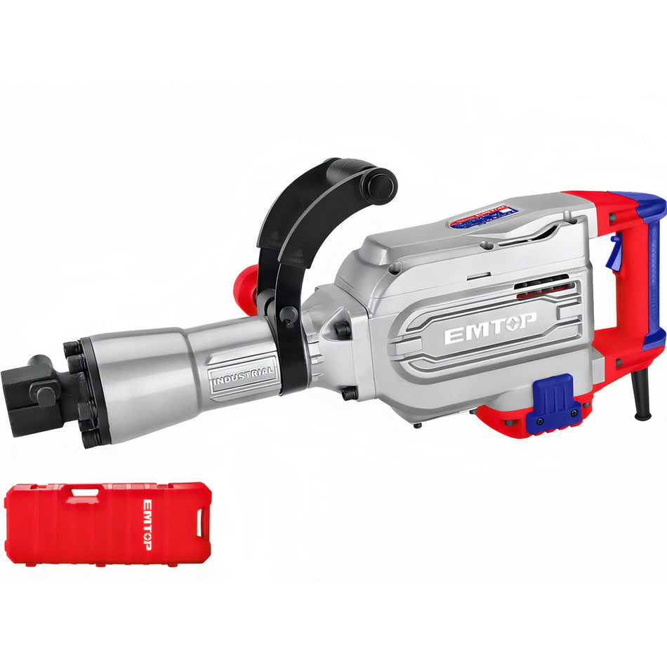 MARTILLO DEMOLICION 1700W 45J EMTOP (TIPO HEX - 2 CINCELES - CON MALETIN)