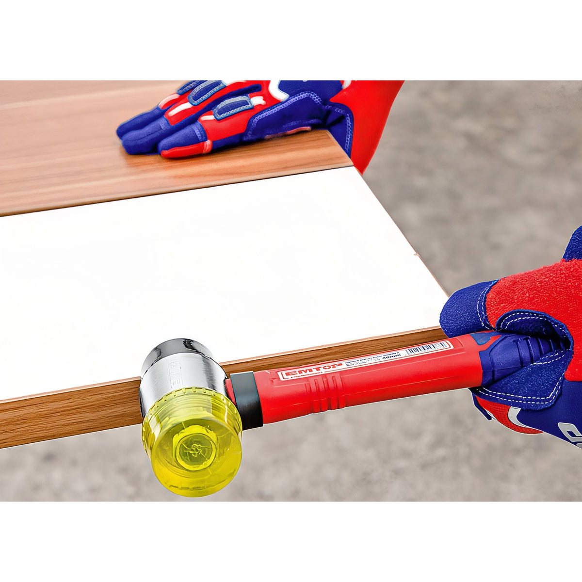 MARTILLO GOMA PLASTICO 40mm EMTOP (MANGO FIBRA VIDRIO)