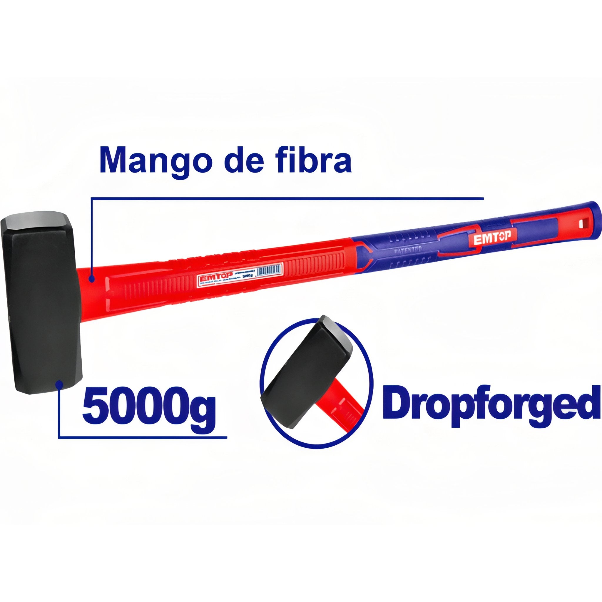 MARTILLO MARRA 5KG EMTOP (MANGO FIBRA VIDRIO)