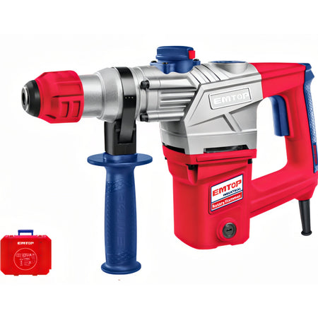 MARTILLO PERCUTOR 1050W 5J EMTOP (TIPO SDS PLUS - 3 BROCAS 2 CINCELES - CON MALETIN)