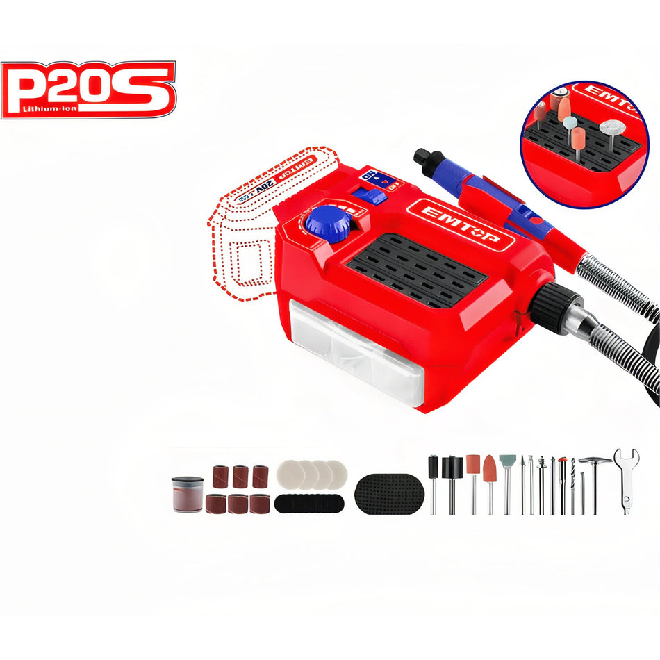 MINIHERRAMIENTA RECTIFICADOR MATRICES P20S (INCLUYE 40 ACC, SIN BATERIA NI CARGADOR)