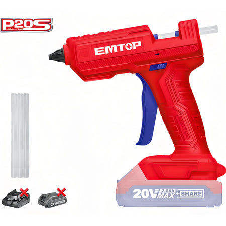 PISTOLA SILICONA EMTOP BATERIA 20V - P20S - (11.2mm - 13-18g/min - BLISTER)