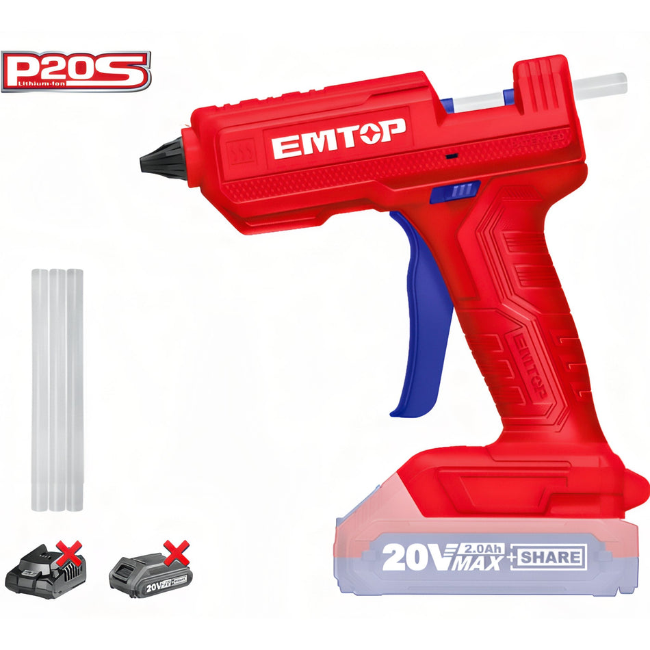 PISTOLA SILICONA EMTOP BATERIA 20V - P20S - (11.2mm - 13-18g/min - BLISTER)
