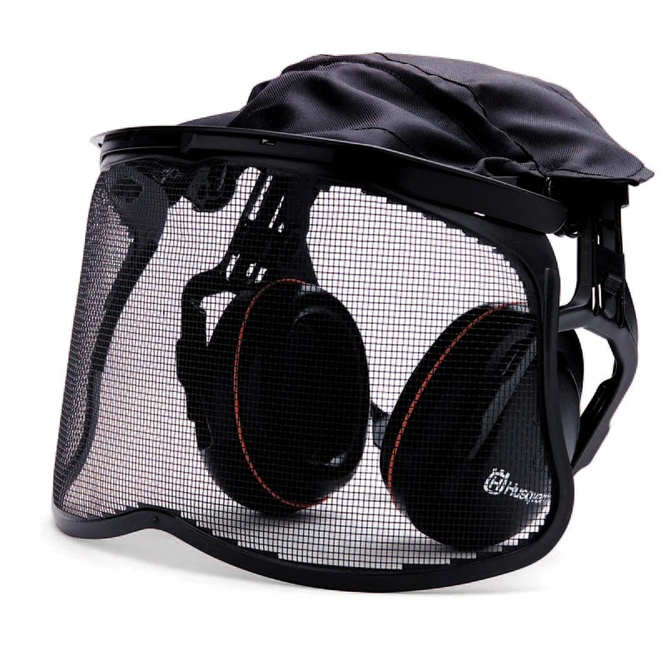 Protector auricular con visor de red