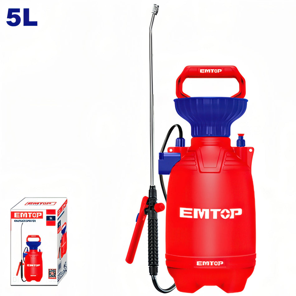 PULVERIZADOR 5L 2.5BAR EMTOP - LANZA METALICA