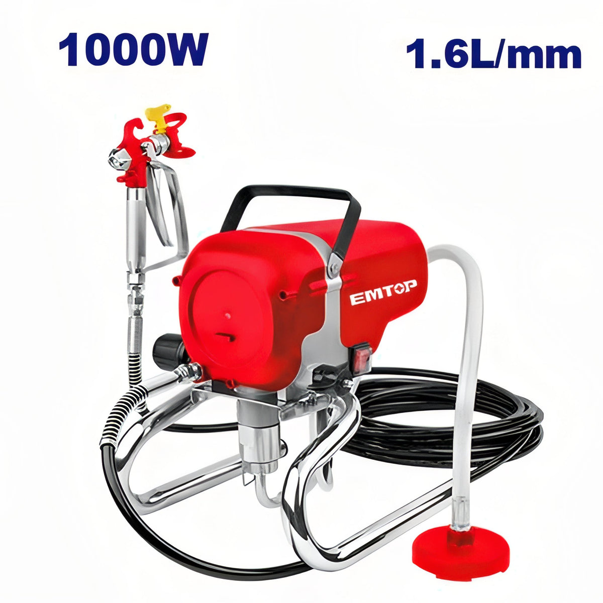 PULVERIZADOR DE PINTURA SIN AIREA AIRLESS 1200W 1600ML/M EMTOP