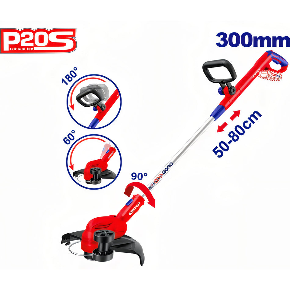 RECORTABORDES BATERIA 20V 300MM EMTOP - P20S (NO INCLUYE BATERIA NI CARGADOR)