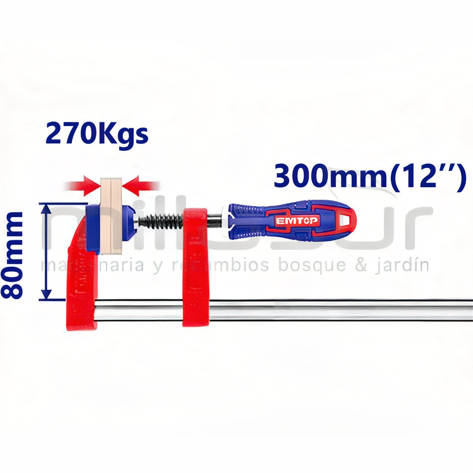 SARGENTO DE APRIETE 80x300 MM 270 KGS EMTOP