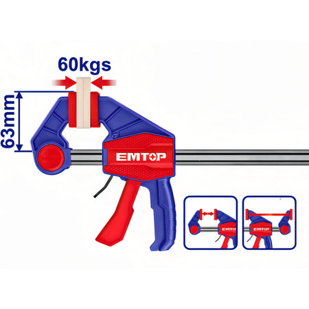SARGENTO RAPIDO DE APRIETE 63x450 MM 60 KGS EMTOP