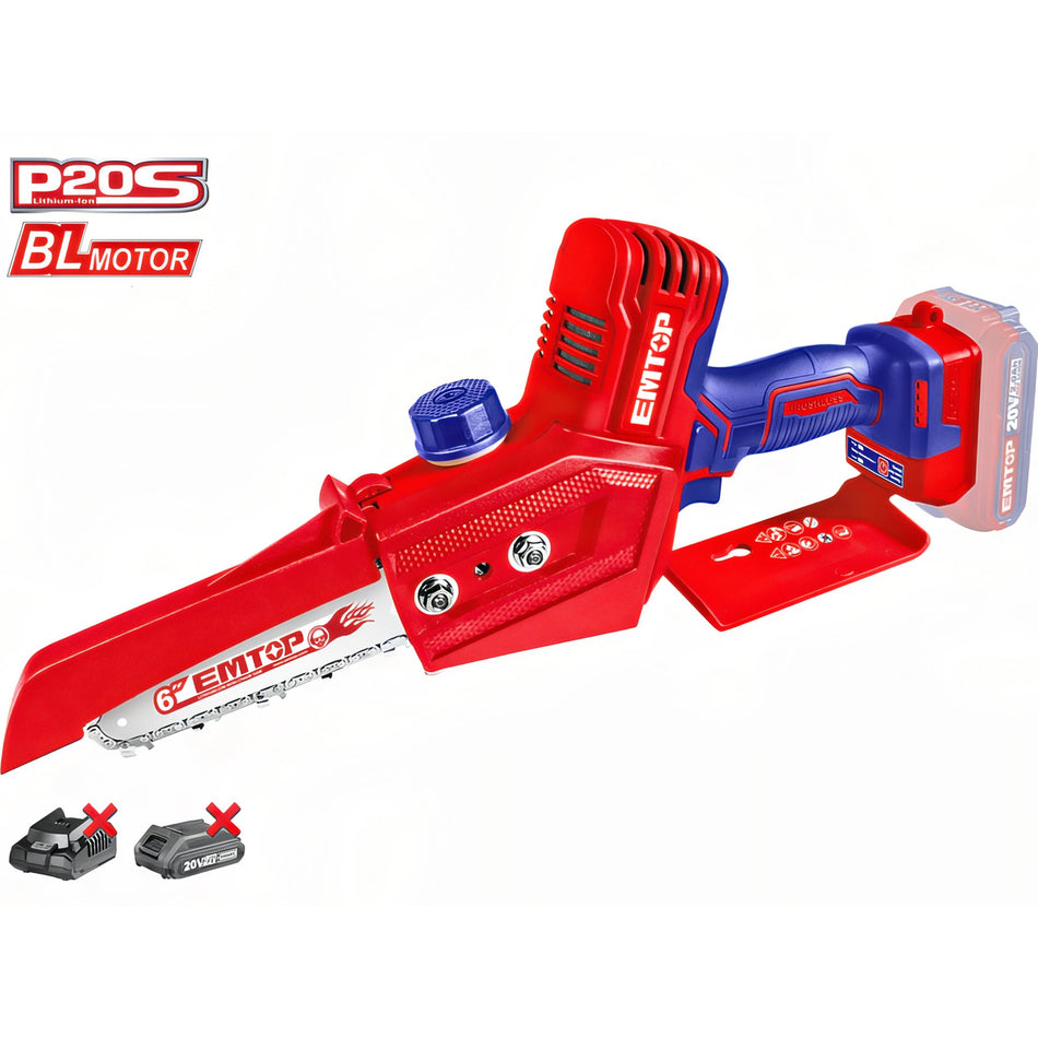 SIERRA 6" BATERIA 20V BRUSHLESS EMTOP - P20S (BATERIA Y CARGADOR NO INCLUIDOS)