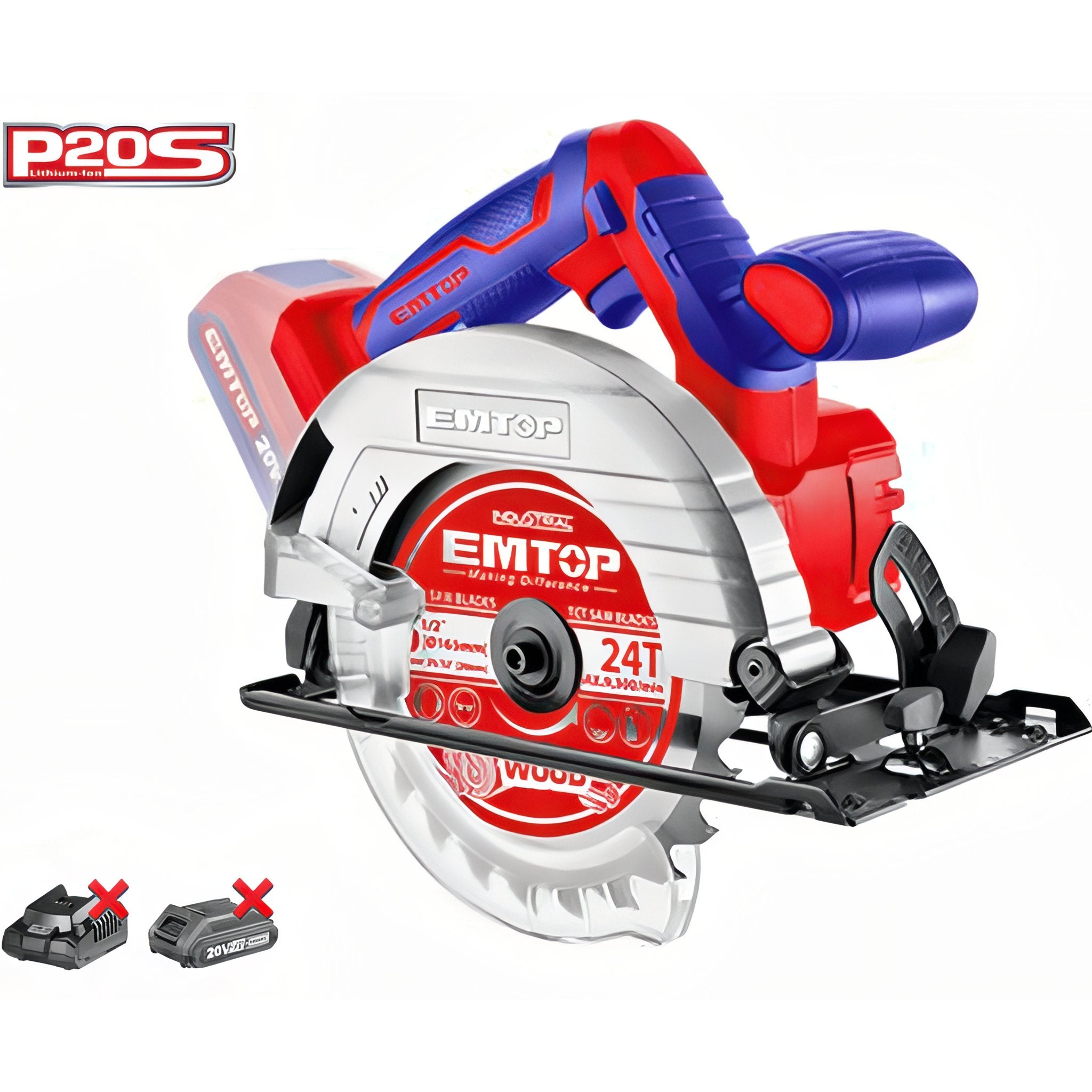 SIERRA CIRCULAR 165MM EMTOP BATERIA 20V - P20S - (1 DISCO - NO INCLUYE BATERÍA NI CARGADOR)