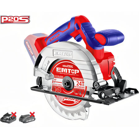 SIERRA CIRCULAR 165MM EMTOP BATERIA 20V - P20S - (1 DISCO - NO INCLUYE BATERÍA NI CARGADOR)