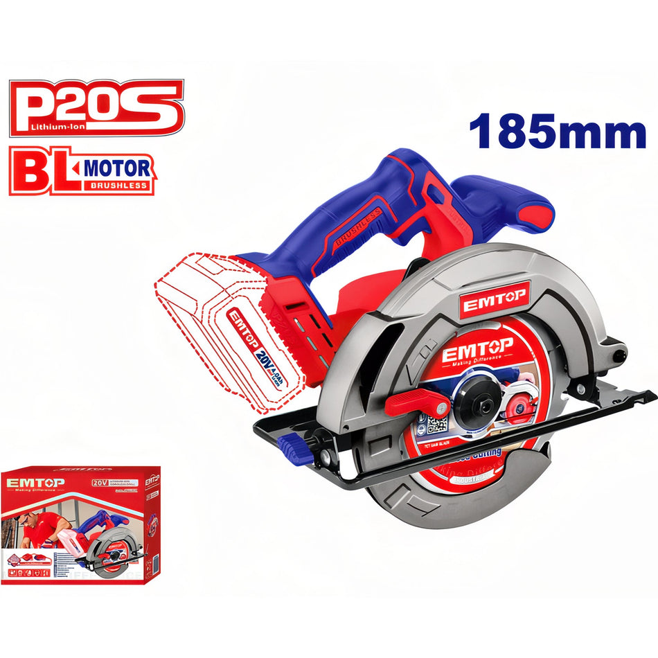 SIERRA CIRCULAR 185MM TOTAL BATERÍA 20V - P20S - (1 DISCO - NO INCLUYE BATERÍA NI CARGADOR)