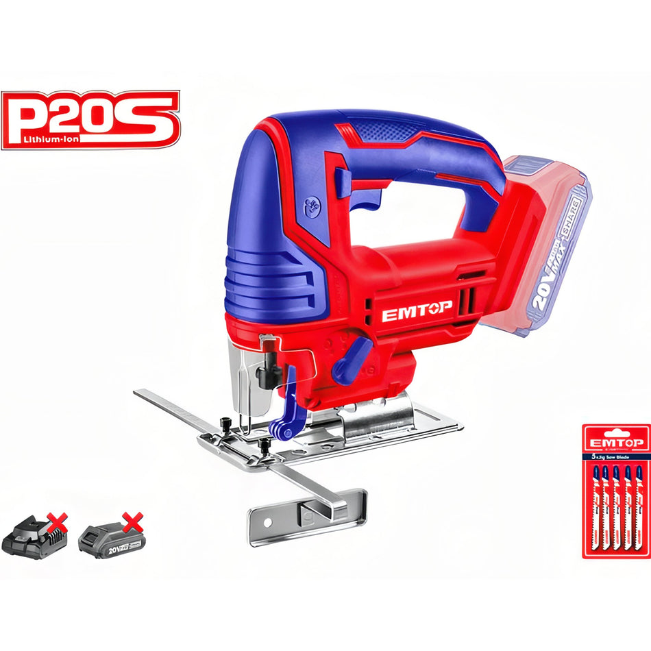SIERRA DE CALAR EMTOP BATERÍA 20V - P20S - (CON 5 SIERRAS - NO INCLUYE BATERÍA NI CARGADOR)
