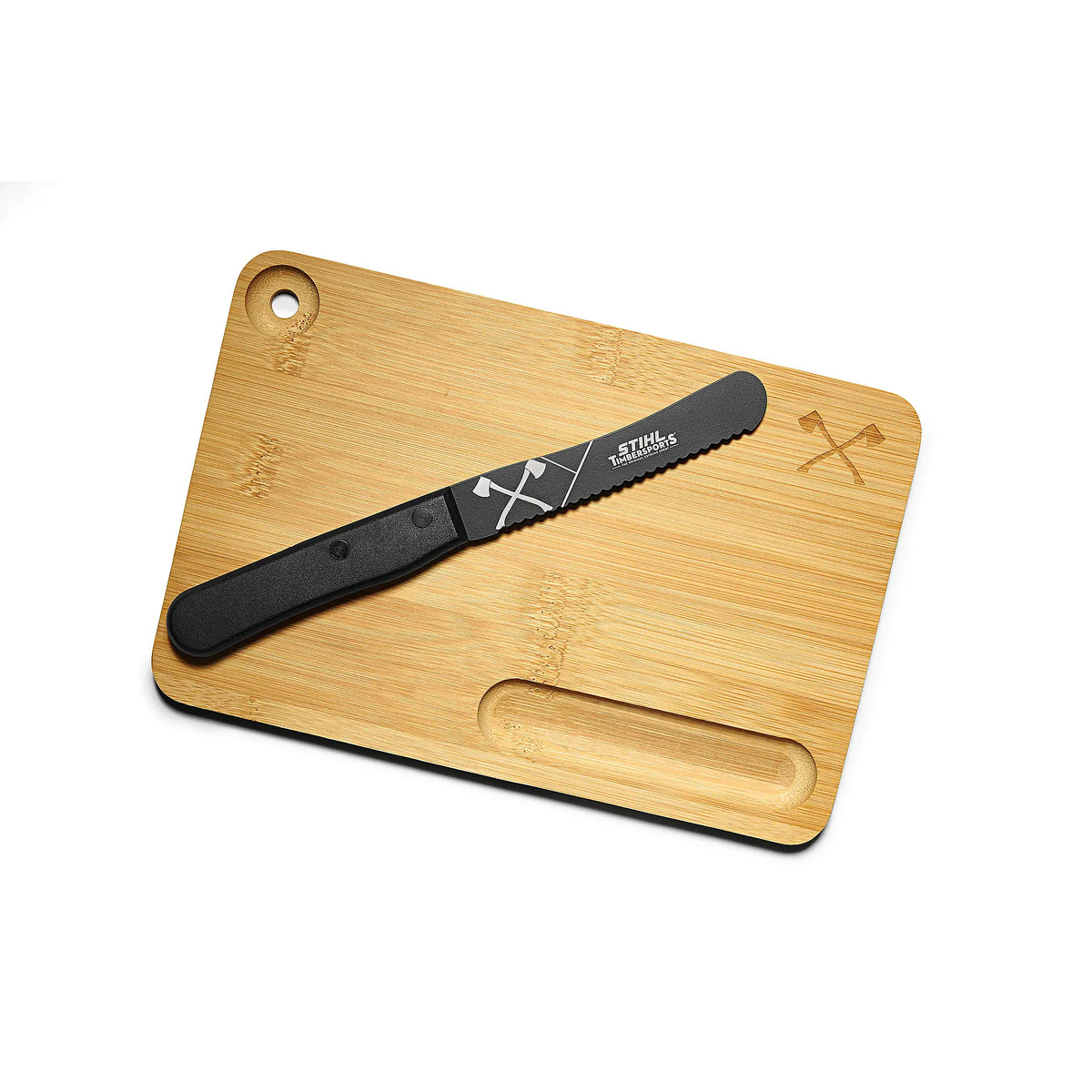 Tabla de cortar con cuchillo. 2en1 Timbersports Edition STIHL