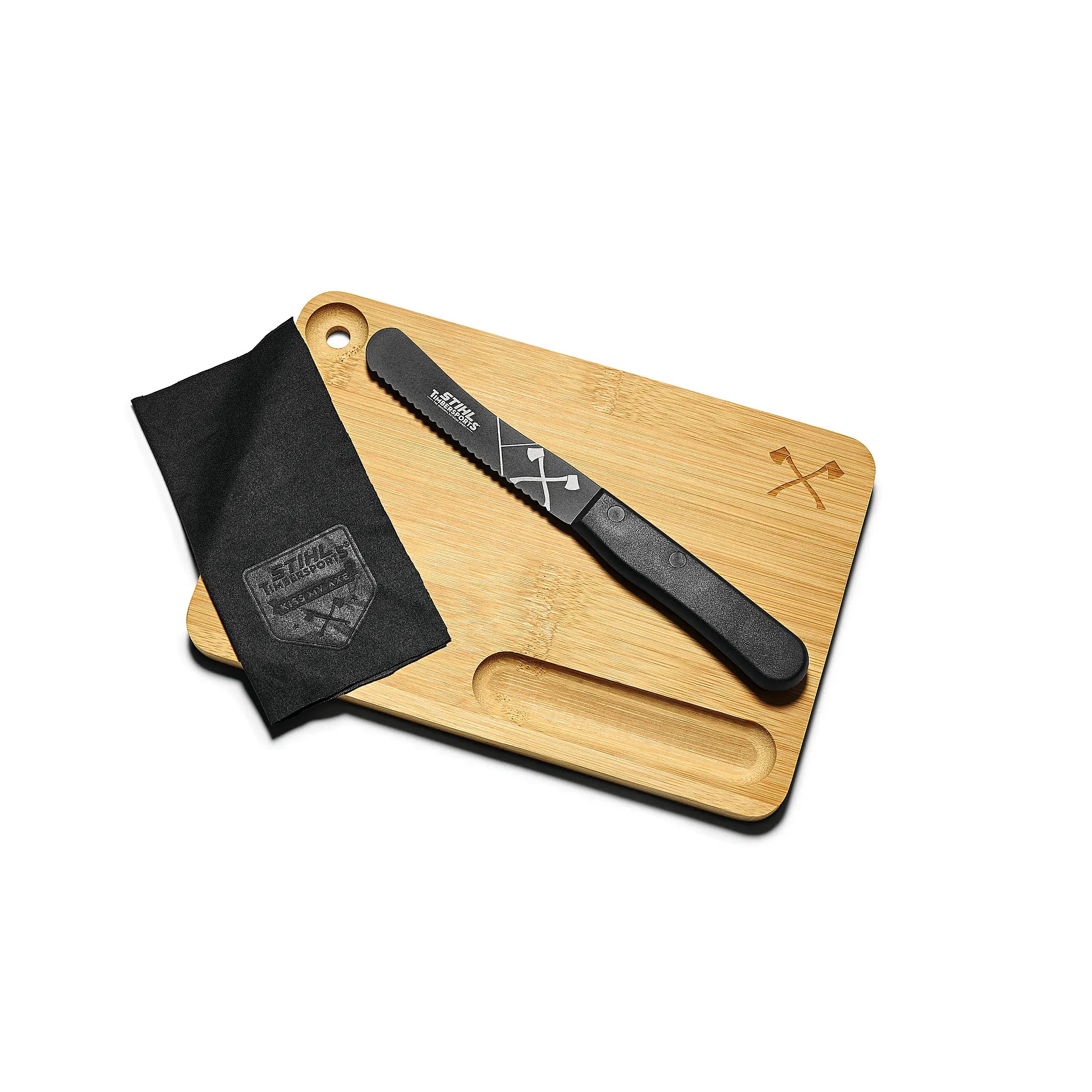 Tabla de cortar con cuchillo. 2en1 Timbersports Edition STIHL