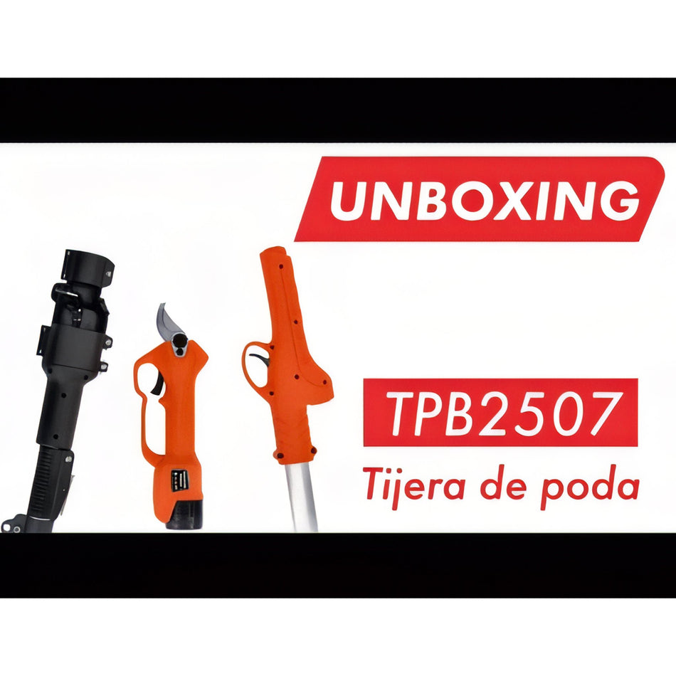 Tijera poda bateria + pertiga  500w 16.8v 2.0ah 28mm - bateria recta