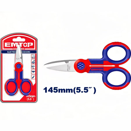 TIJERAS ELECTRICISTA 5.5" 145mm ACERO INOXIDABLE EMTOP
