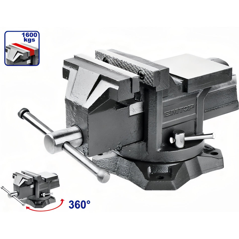 TORNILLO DE BANCO CON BASE GIRATORIA 6" - 11.2KG EMTOP